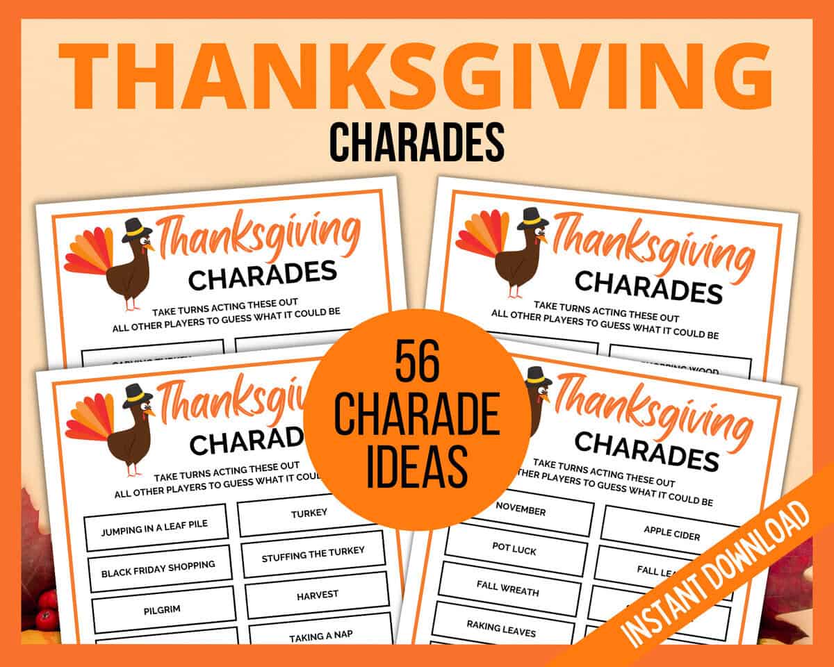 Printable Thanksgiving Charades