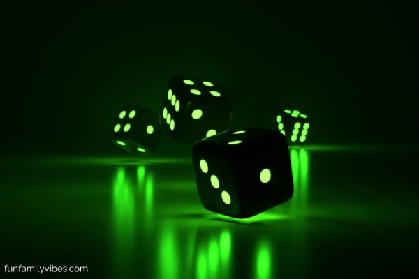 glowing dice