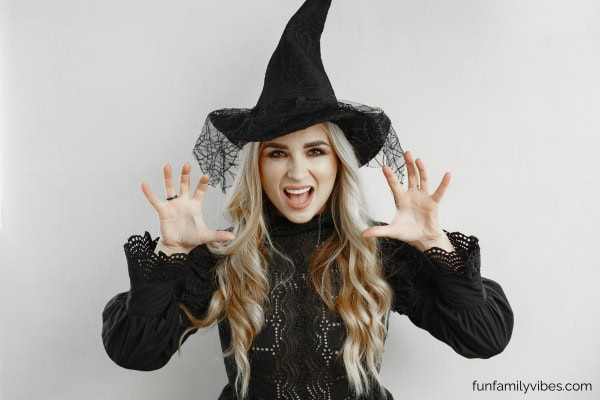 Woman dressed as a witch