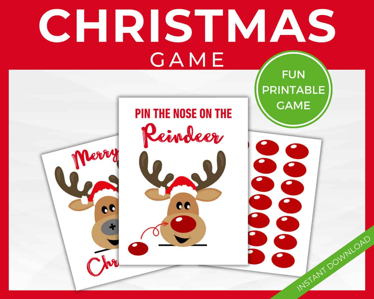 pin the nose christmas game