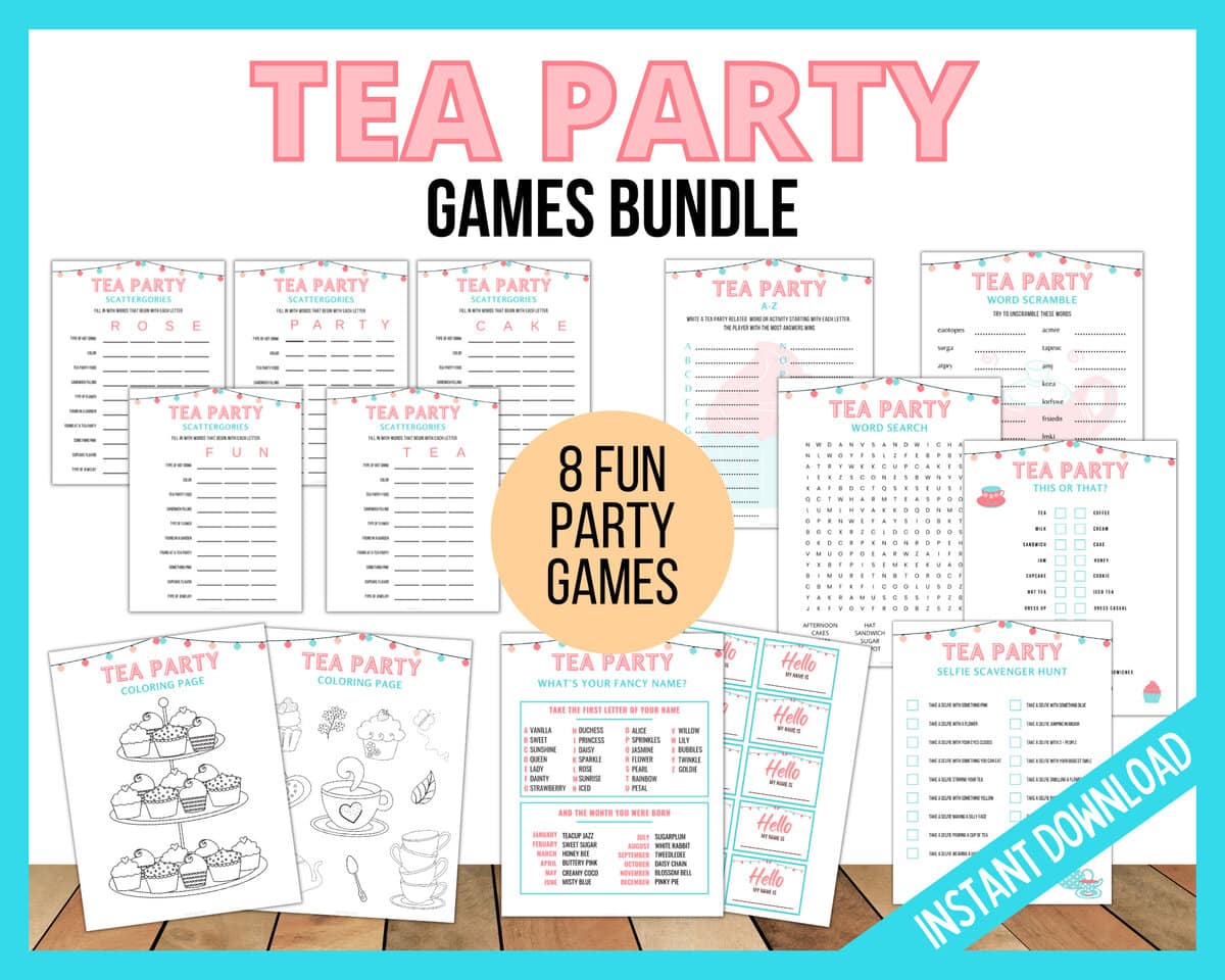 tea party games bundle