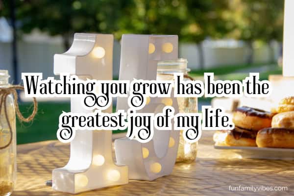 Marquee number '15' with birthday quote overlay