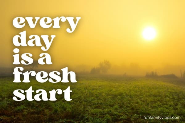 Foggy morning, with quote overlay