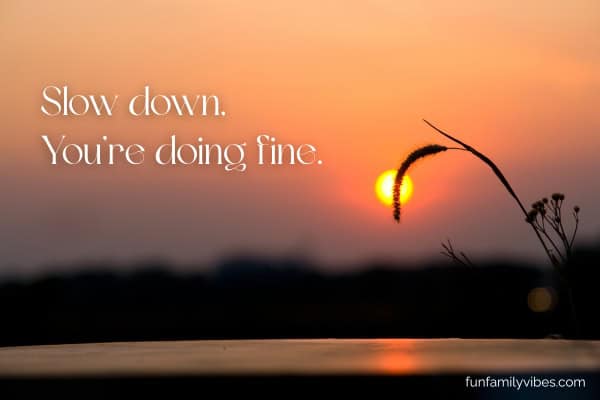 Beautiful sunset with quote overlay