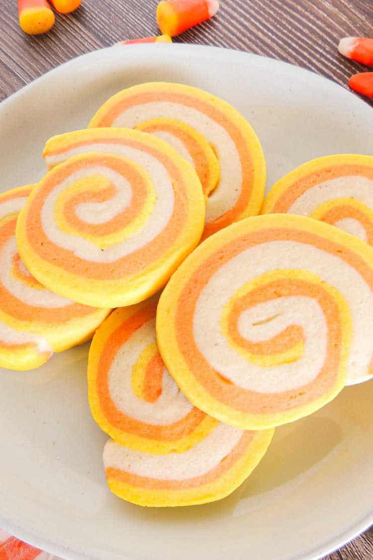 Candy Corn Pinwheel Cookies
