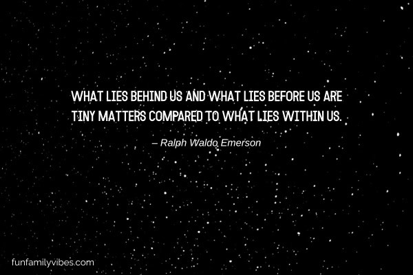 stars in the night sky with quote overlay