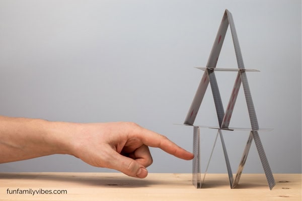 building a tower of cards