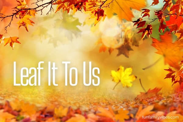 fall leaves background with fall party name overlay