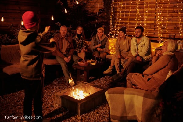 family playing charades