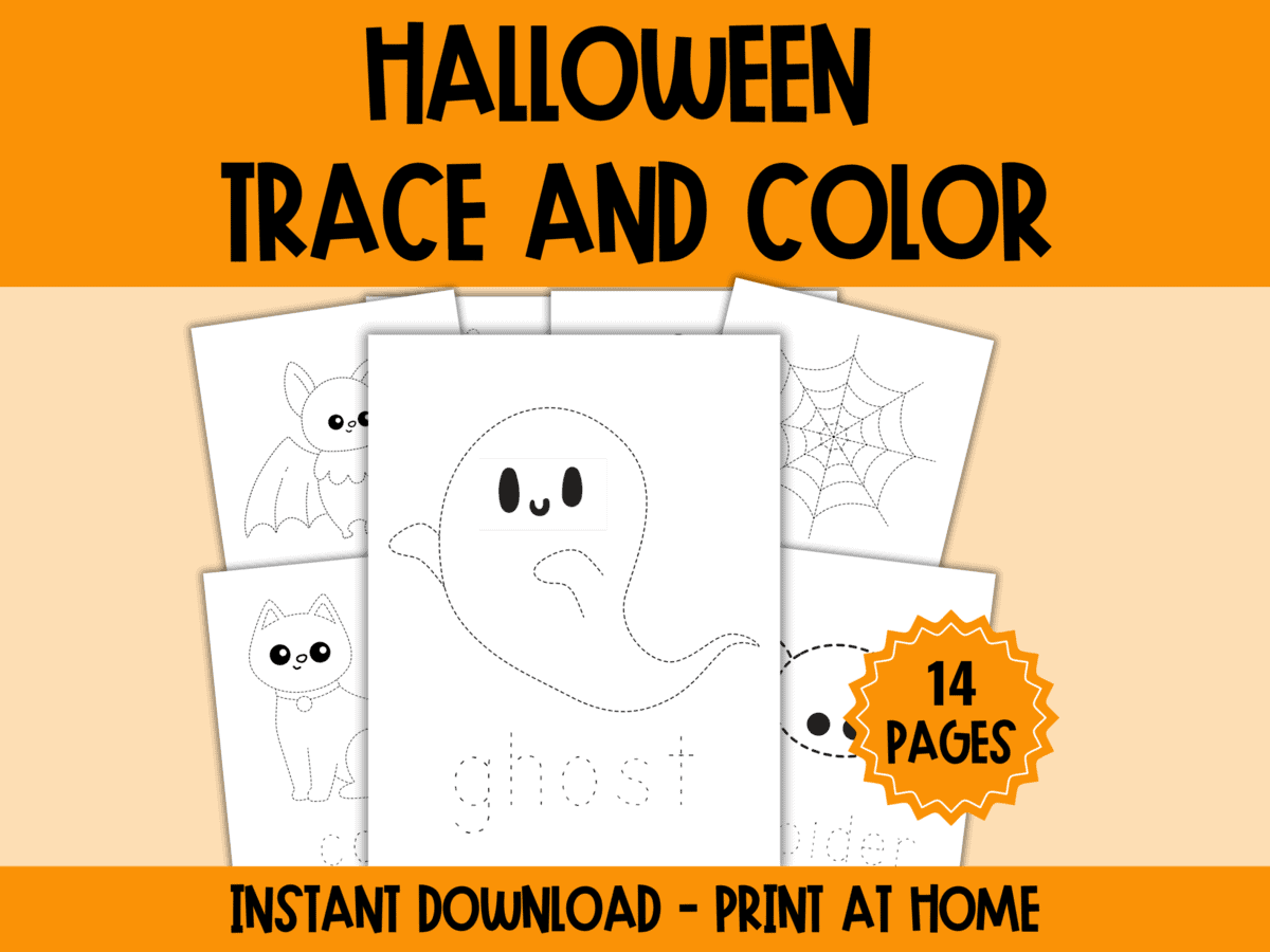 Halloween Color and Trace Pages