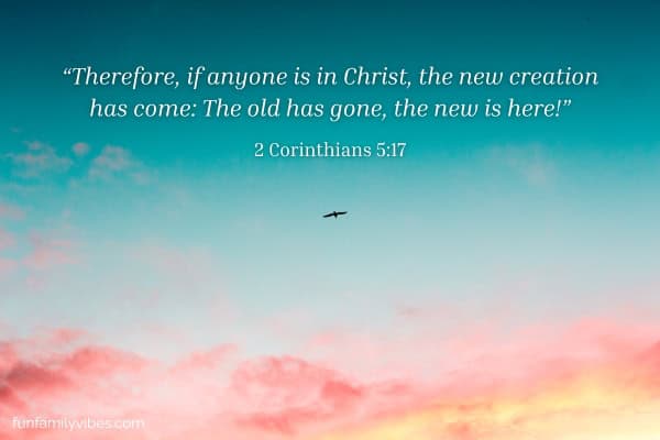 beautiful sky background with bible quote overlay