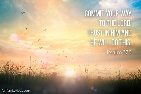 autumn sunrise background with bible quote overlay