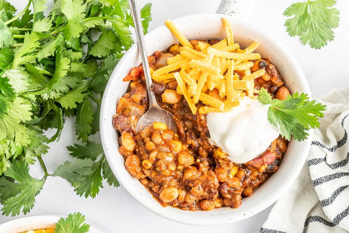 3 bean vegetarian chili
