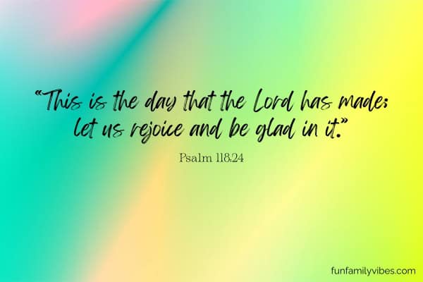 bright colorful gradient background with bible quote overlay