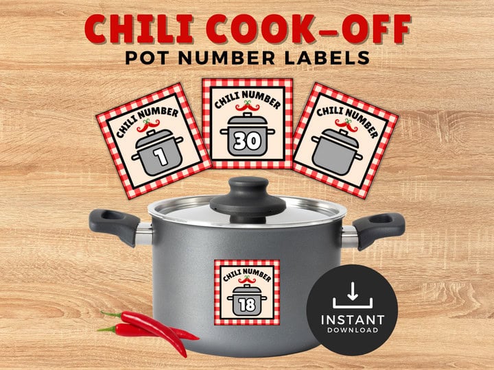 chili cook off pot labels