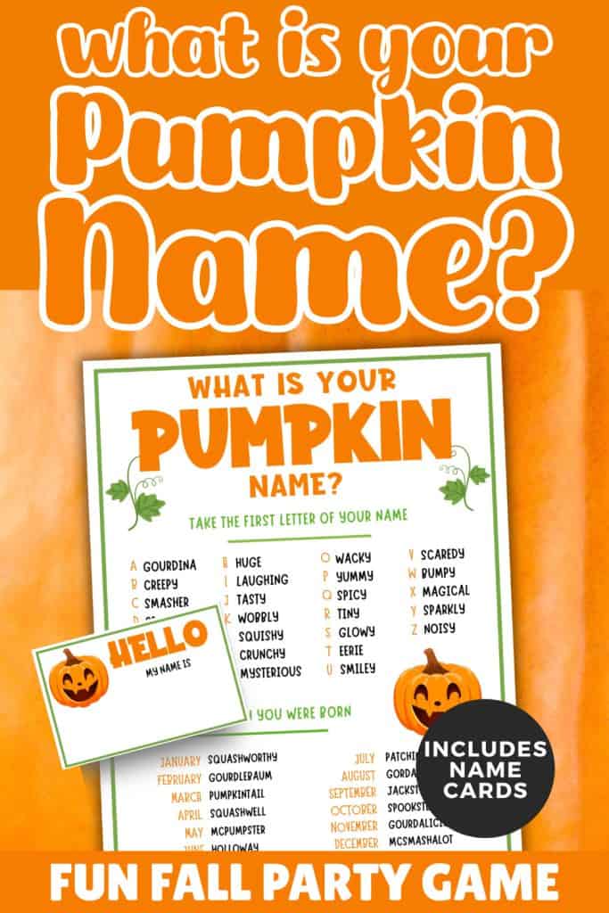What is your pumpkin name game