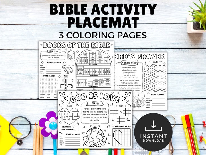 bible activity placemats