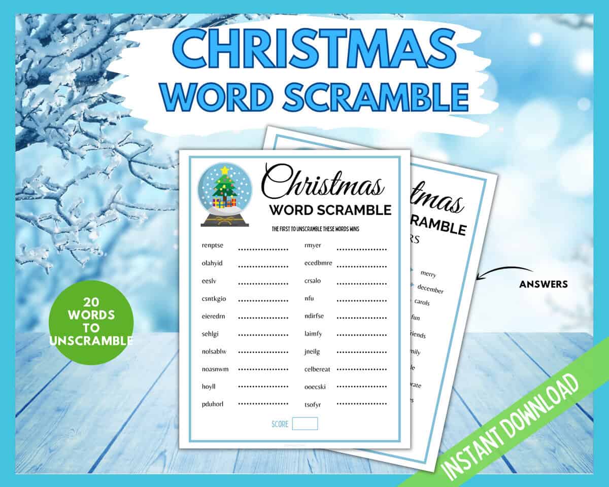 Christmas word scramble