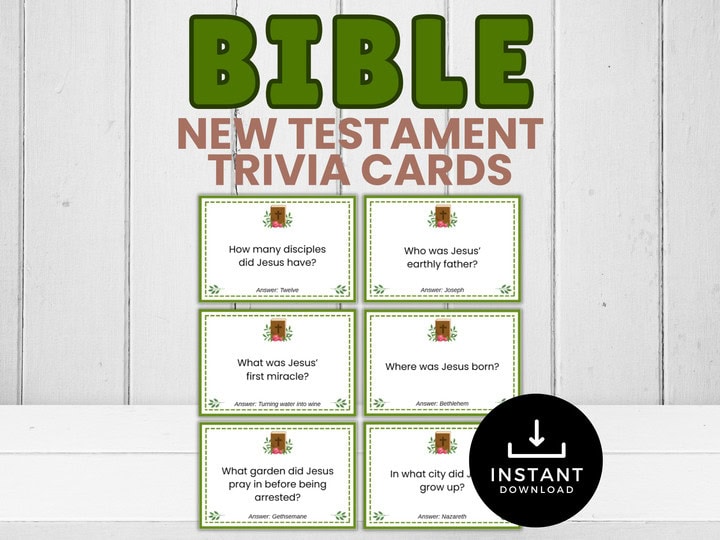 Bible new testament trivia cards