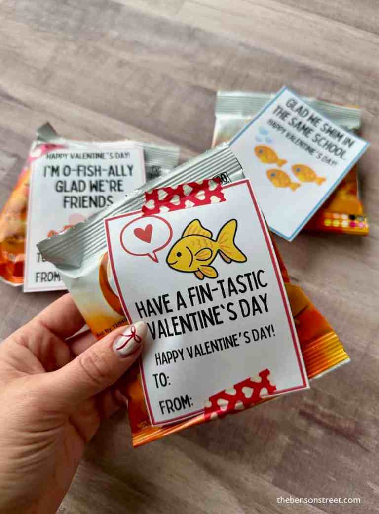 Kids Goldfish Valentines Printable Cards