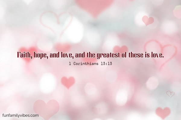 valentine's hearts background with quote overlay