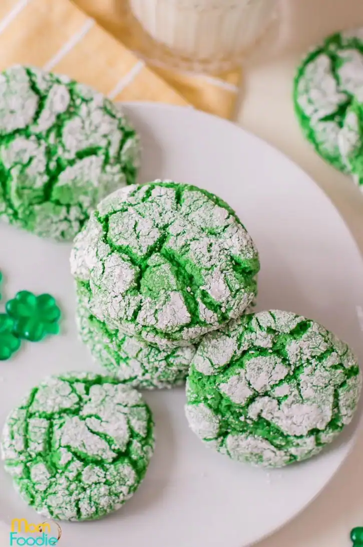 St Patricks Day Green Crinkle Cookies