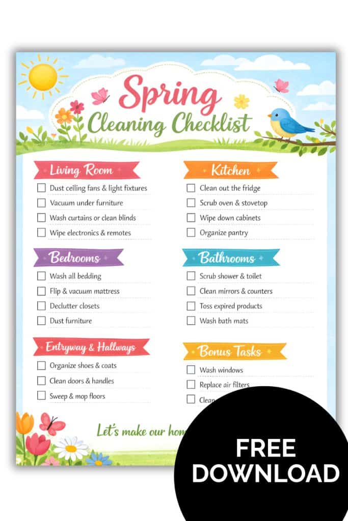 Free Spring cleaning checklist