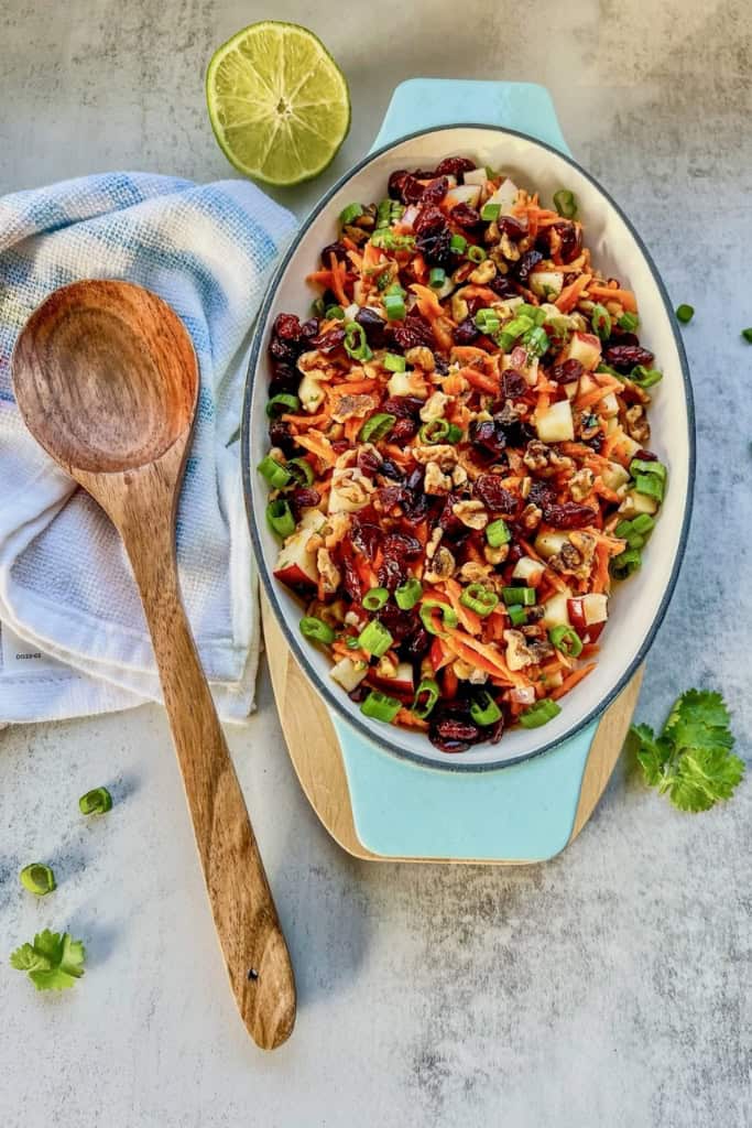 carrot apple walnut salad