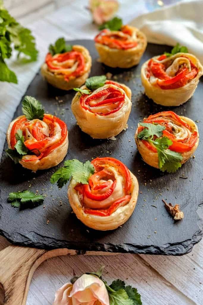 puff pastry tomato roses