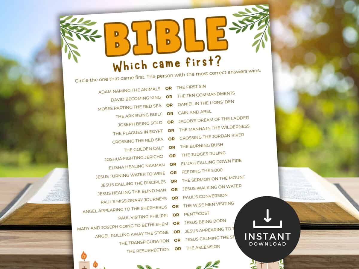 Bible which came first game