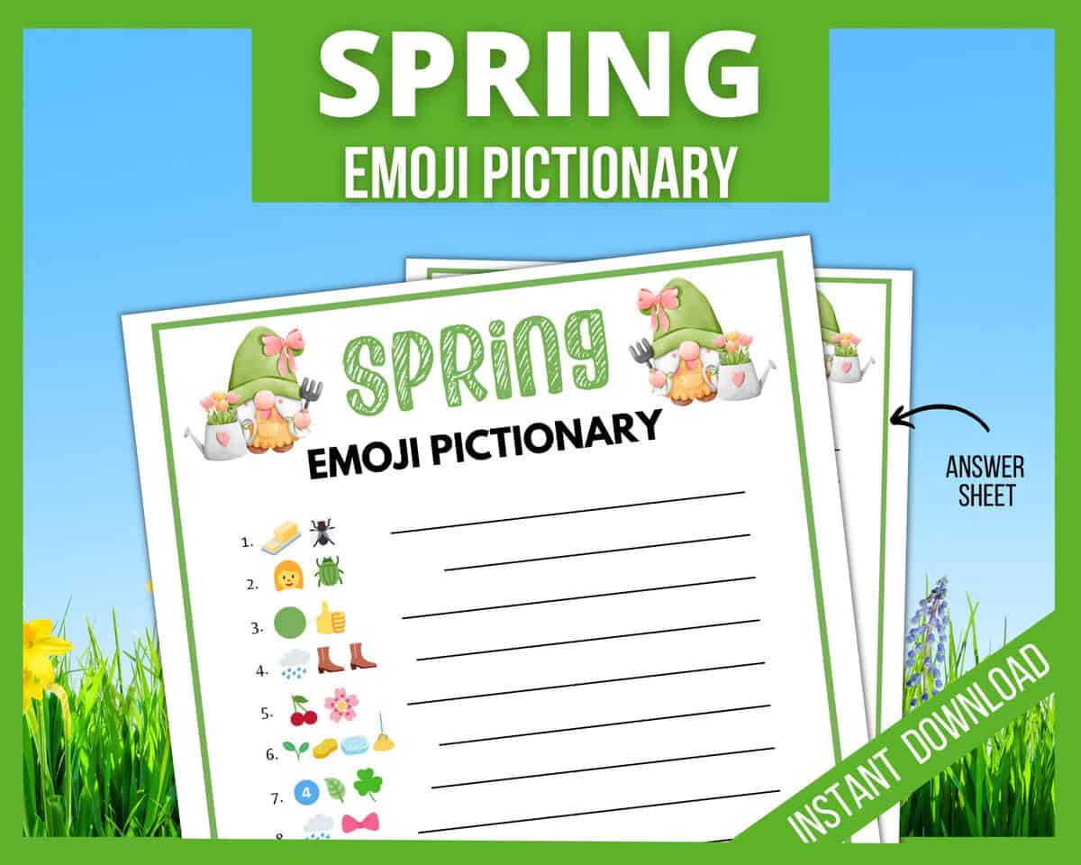 Spring emoji pictionary game