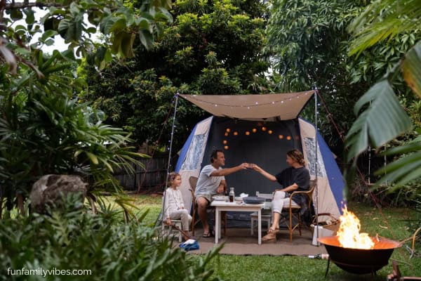 family backyard campout