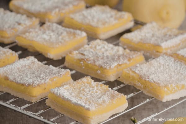 freshly baked lemon bars