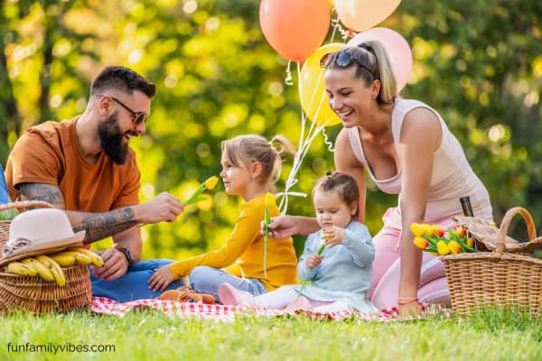 family having picnic in the park