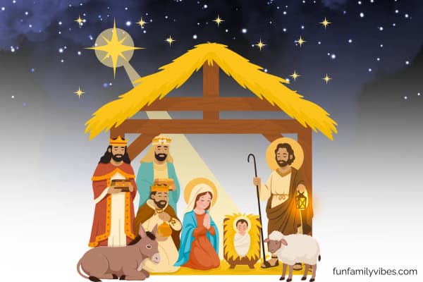 Illustration of the birth of Jesus 