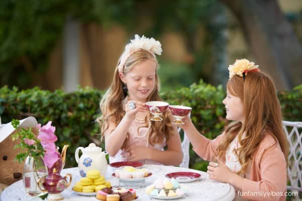 2 girls having a tea party