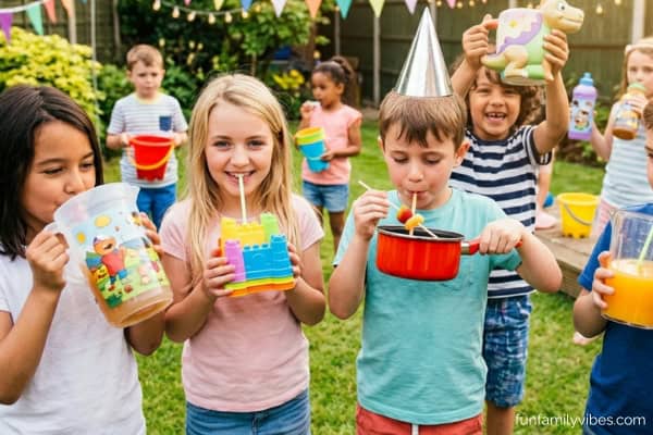 children in a party themed 'anything but a cup'