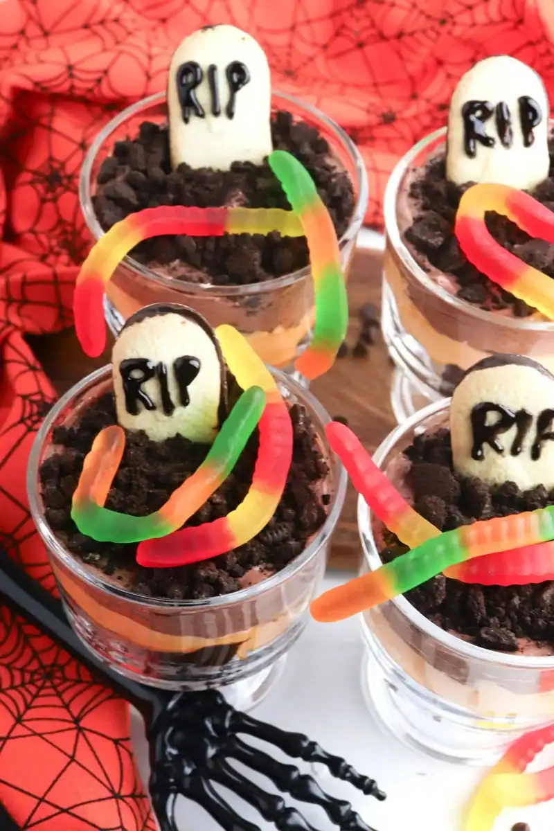Halloween Chocolate dirt trifles