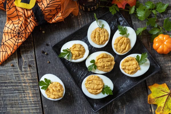 pumpkin deviled eggs