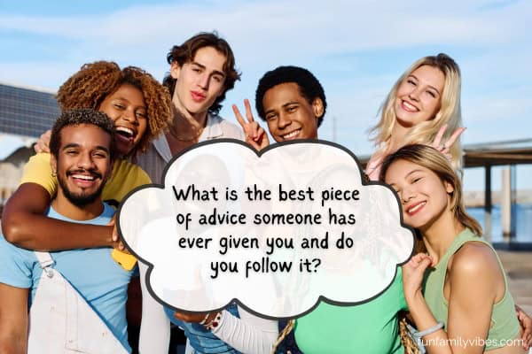 youth group with question on thought bubble overlay