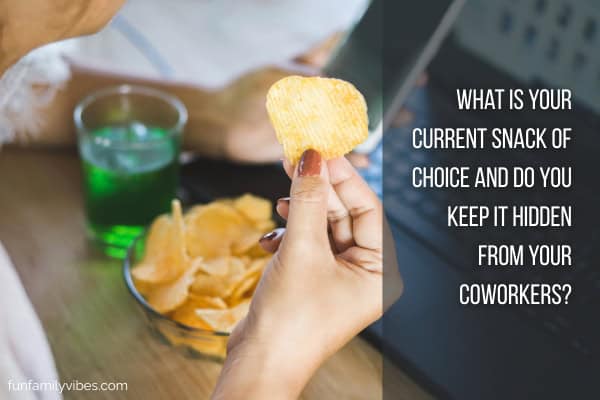 woman holding a potato chip with question overlay