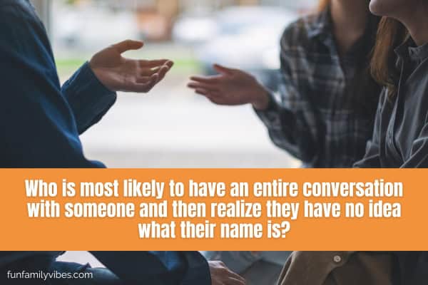 2 people talking with question overlay