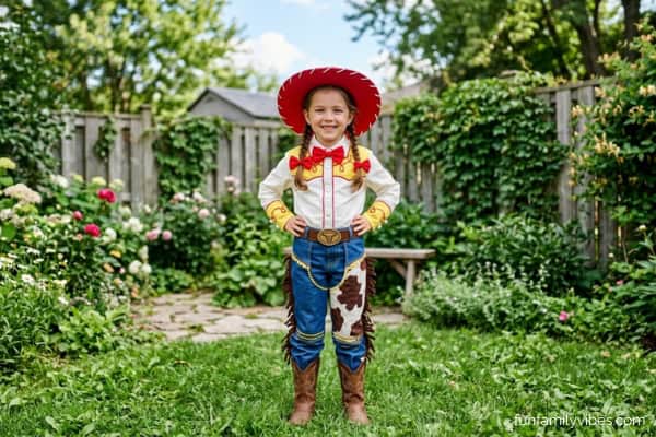 girl dressed as Jessie from Toy Story
