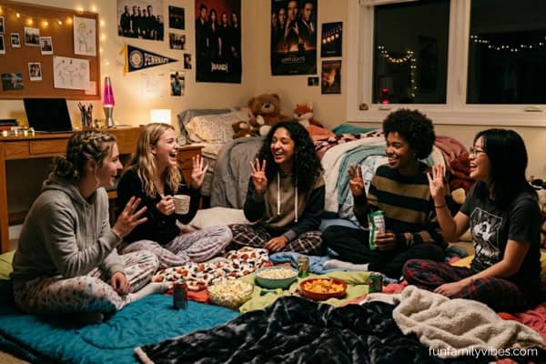 teenagers at a sleepover playing never have i ever