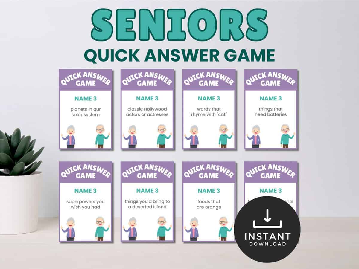quick answer seniors game