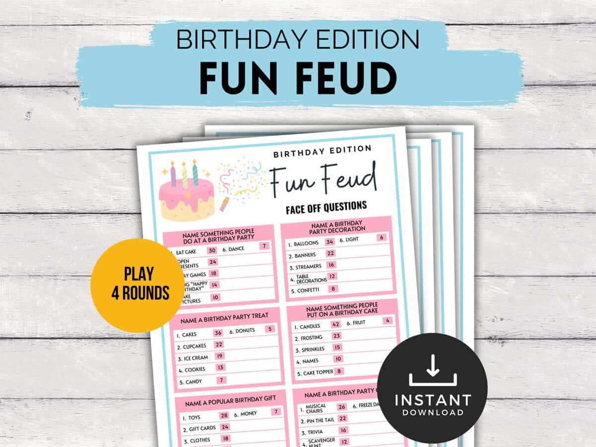 birthday fun feud game