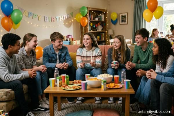teens playing an icebreaker game in a birthday party