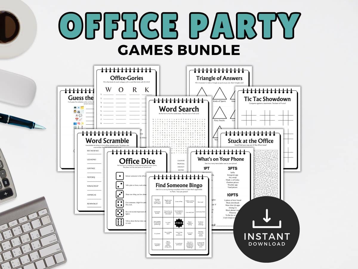 printable office party games bundle