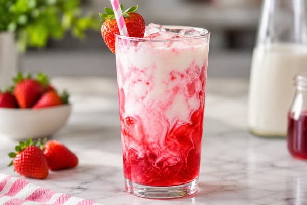 strawberry dirty soda drink